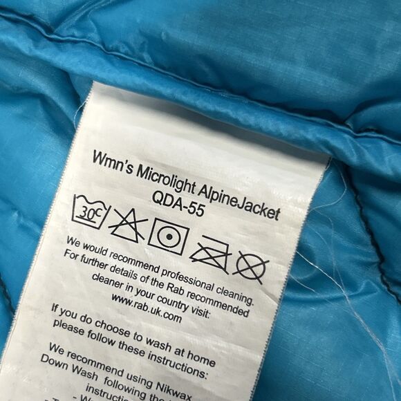 Rab Microlight Alpine Down Puffer Jacket Womens Medium Black Hooded Coat - Picture 7 of 12